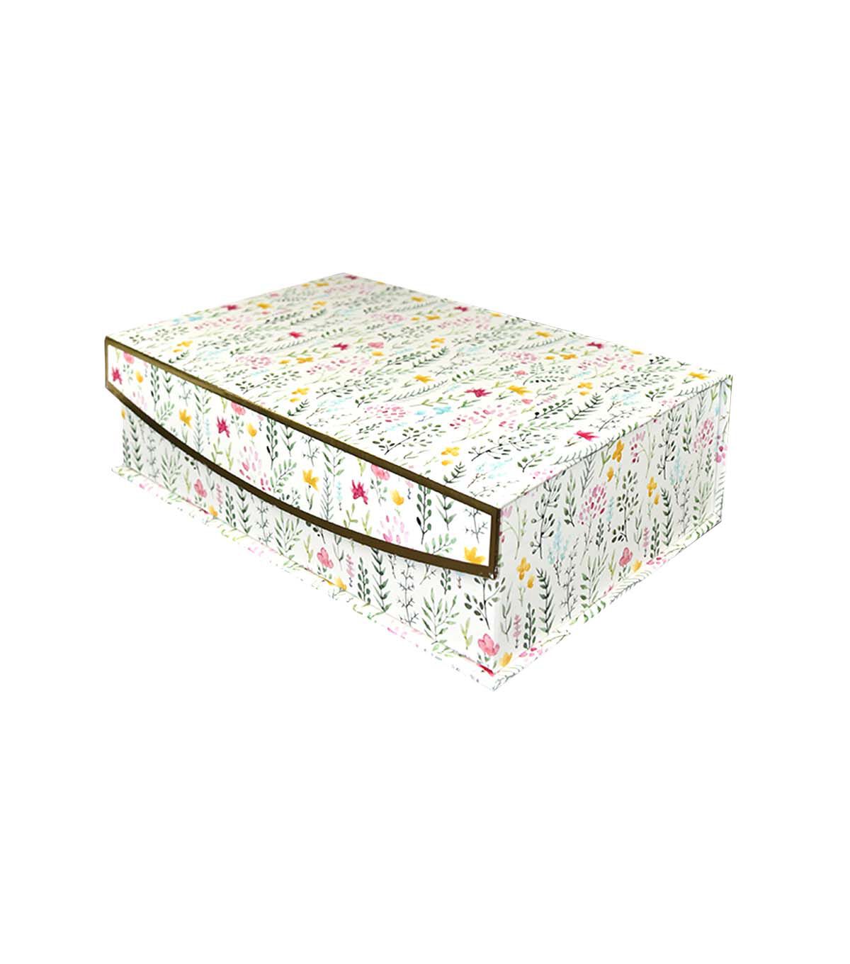 10 x 7 Ditzy Floral White Flip Top Box by Place & Time