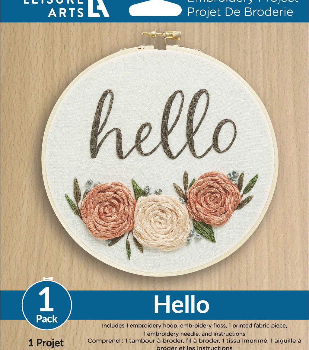 Leisure Arts 6 Hello Embroidery Kit