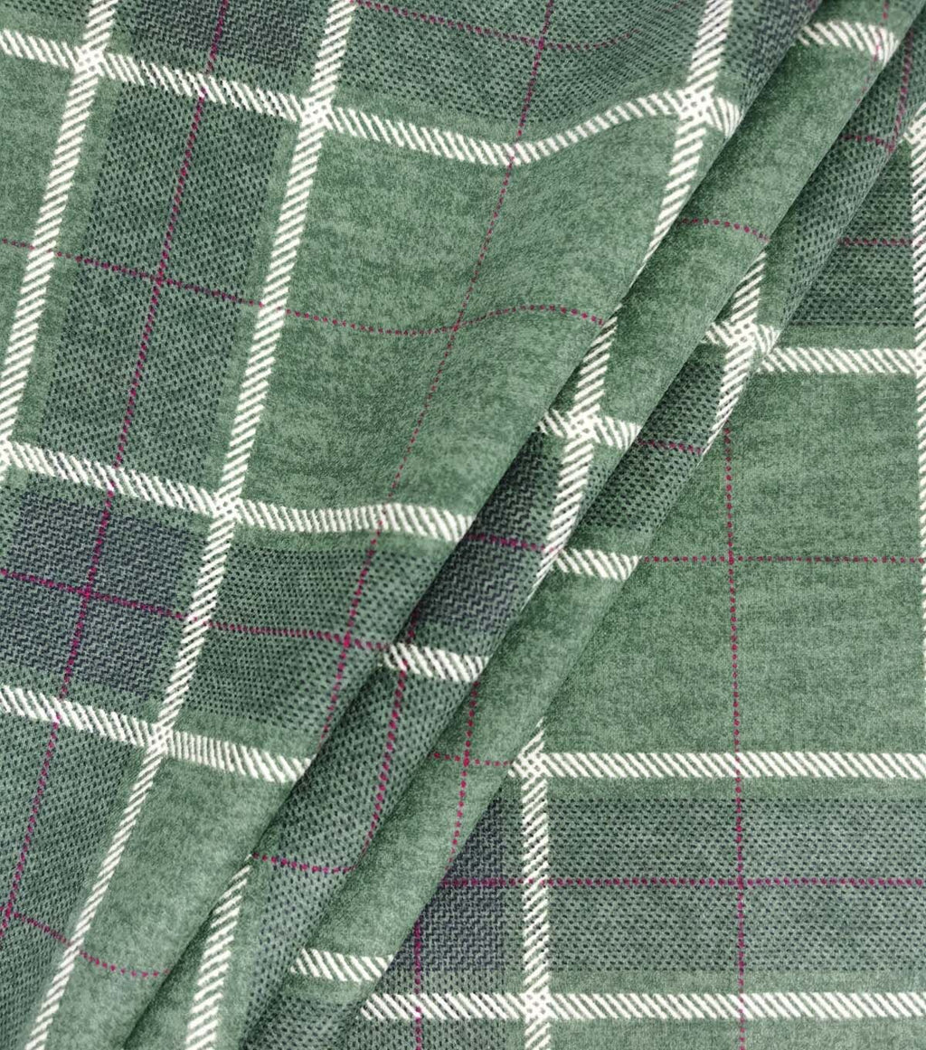 Green Plaid Luxe Flannel Fabric