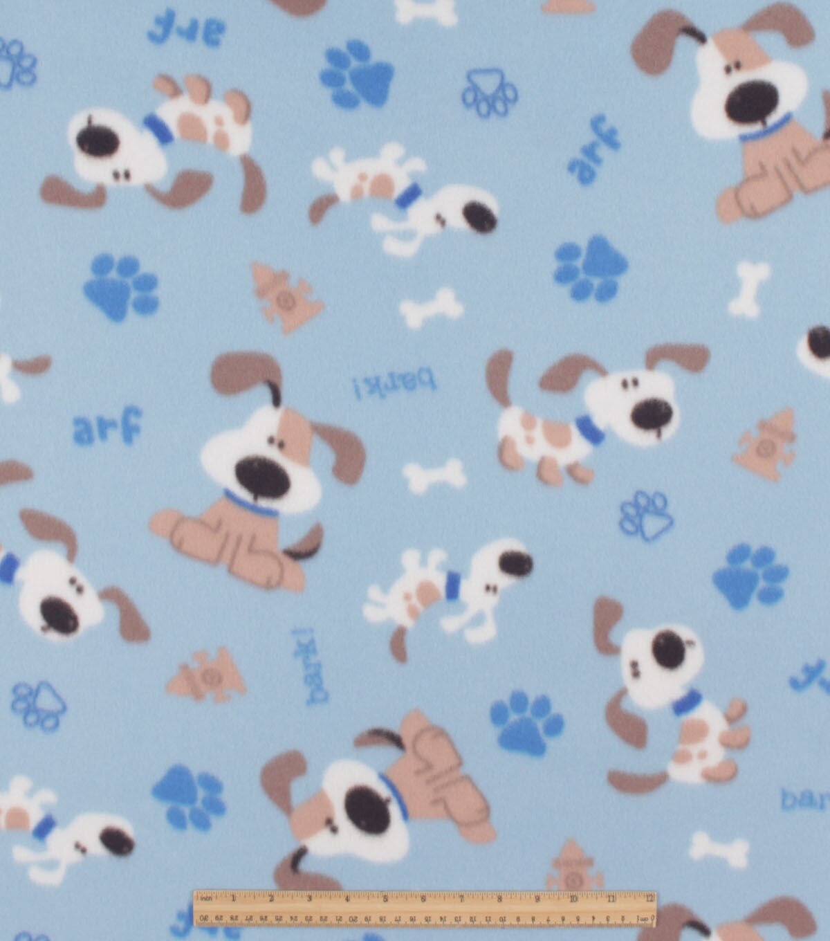 Bark Spot on Blue Blizzard Fleece Fabric