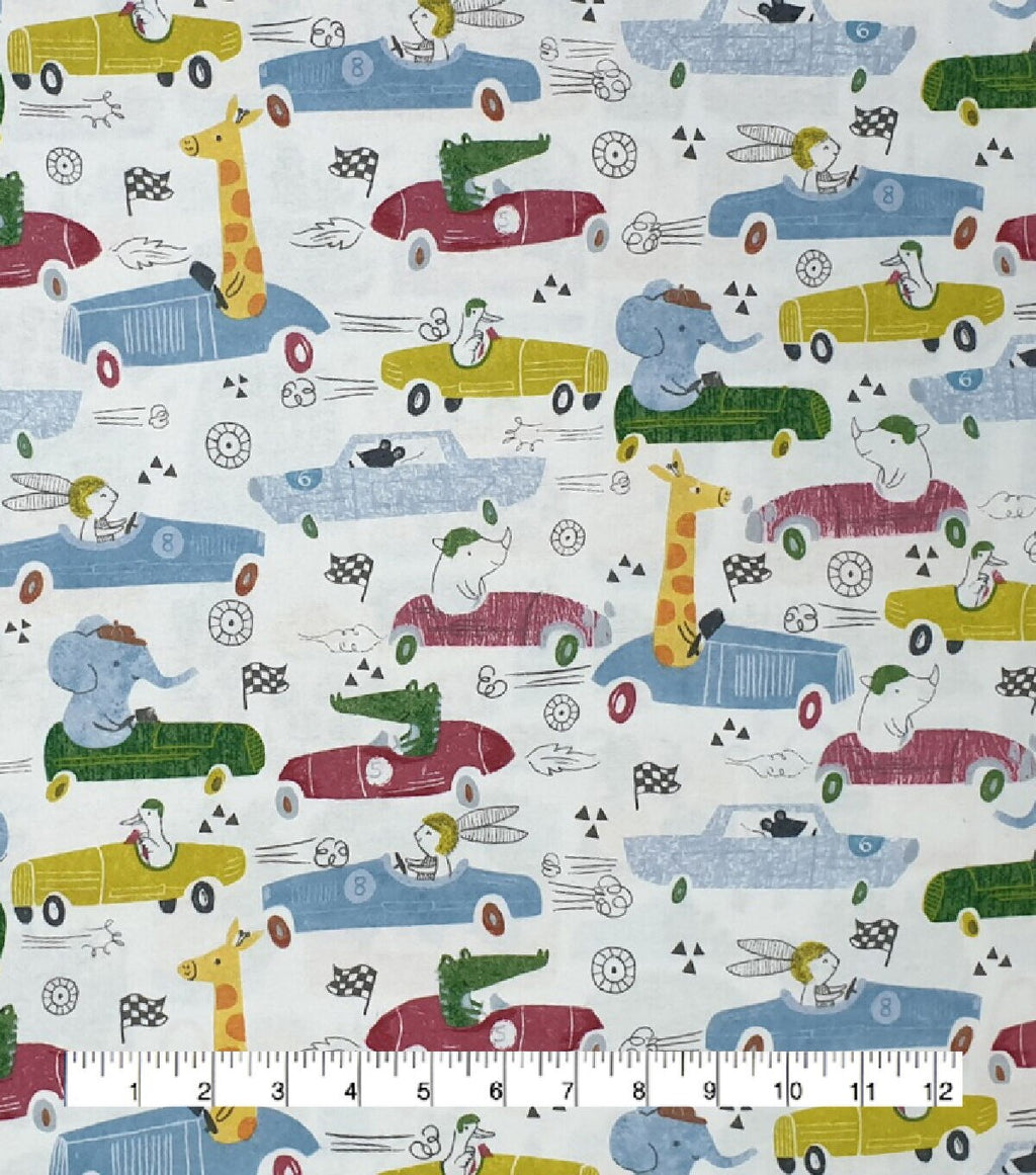 Animal Racers Super Snuggle Flannel Fabric