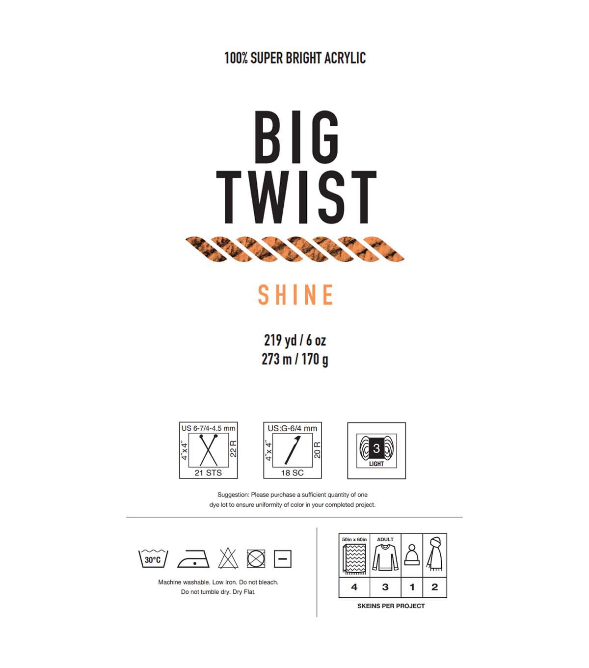 Shine 219yds Light Weight Acrylic by Big Twist