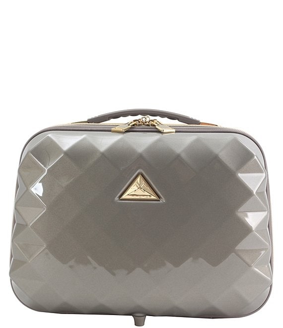 Savoir Collection Grey with Print Leaf Shoulder Strap Travel Beauty Case