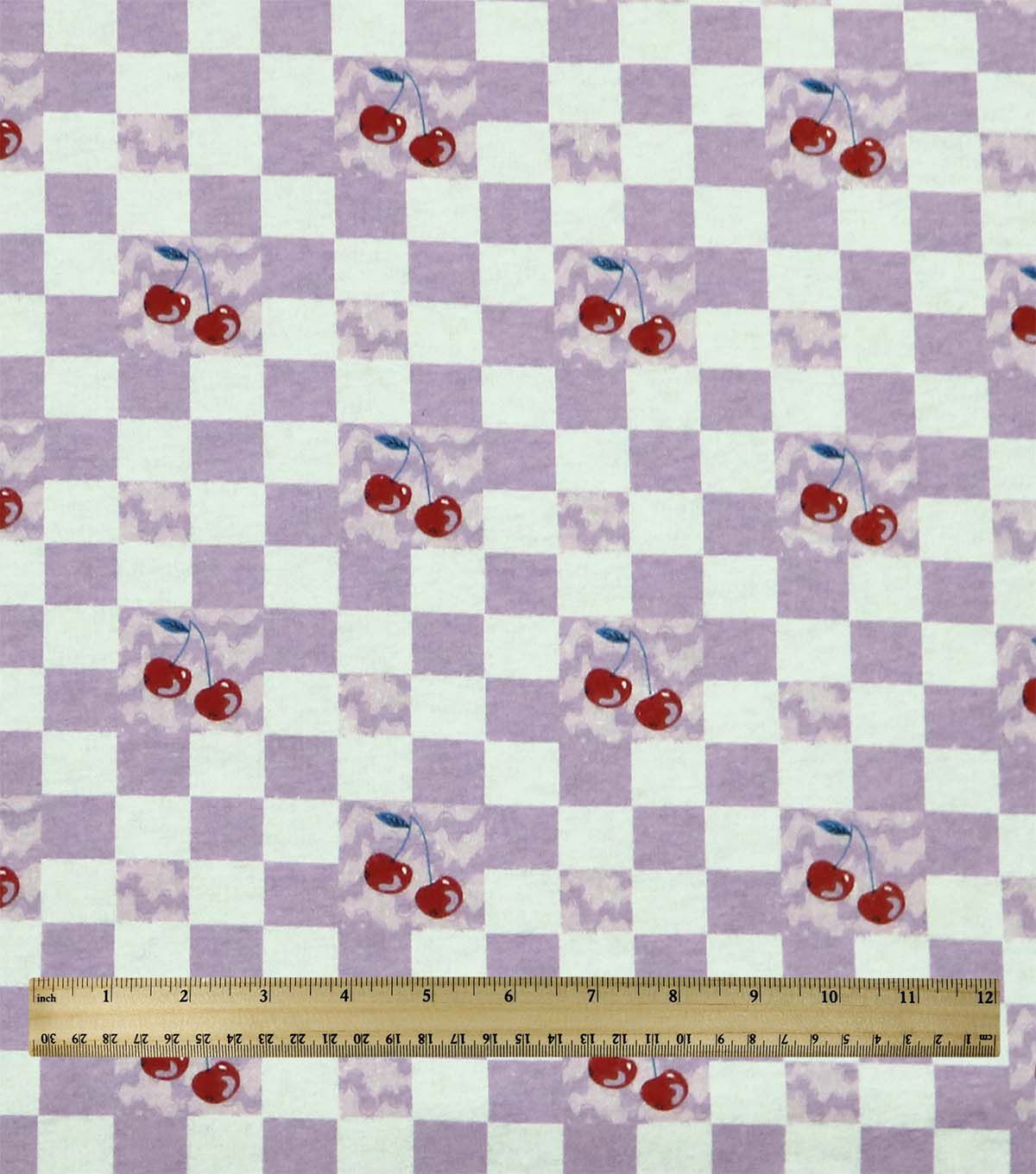 Red Cherries Checkered Super Snuggle Flannel Fabric