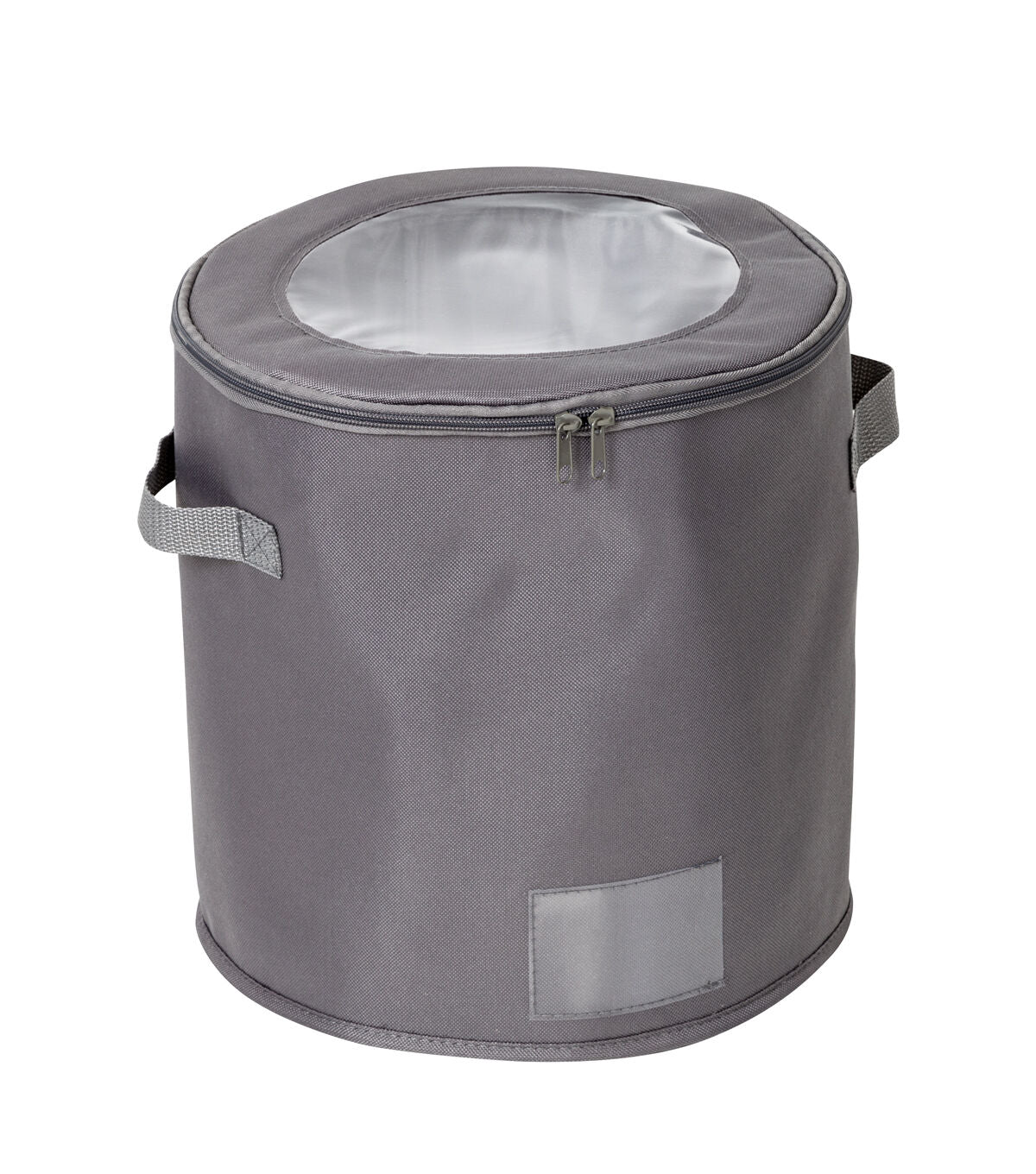 Honey Can Do 12 Gray Round Dinnerware Storage Box
