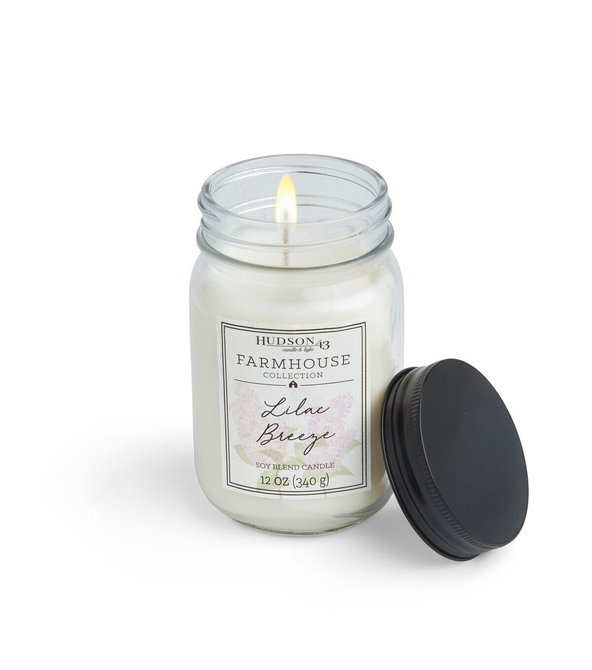 12oz Lilac Breeze Scented Mason Jar Candle by Hudson 43
