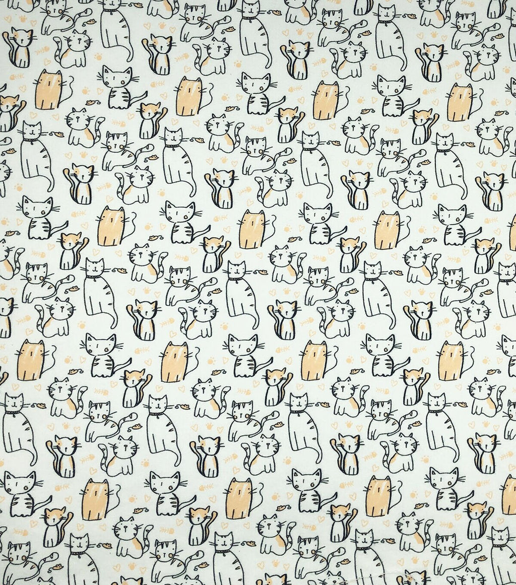Sketch Cat Super Snuggle Flannel Fabric