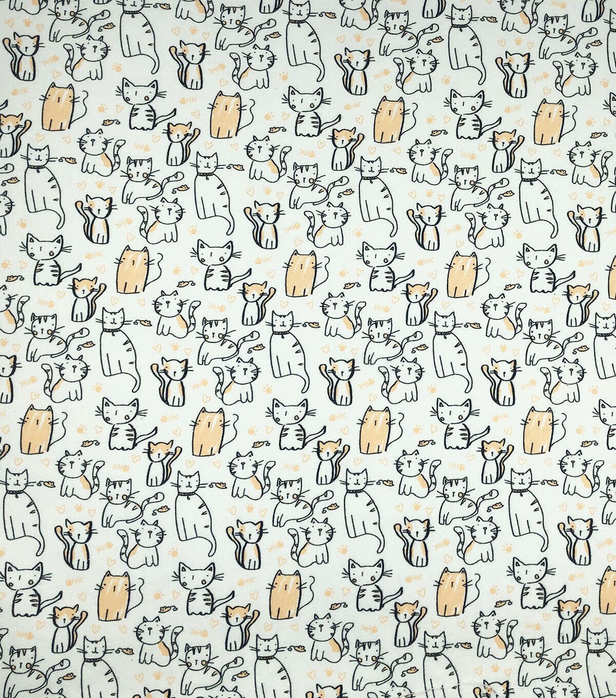 Sketch Cat Super Snuggle Flannel Fabric