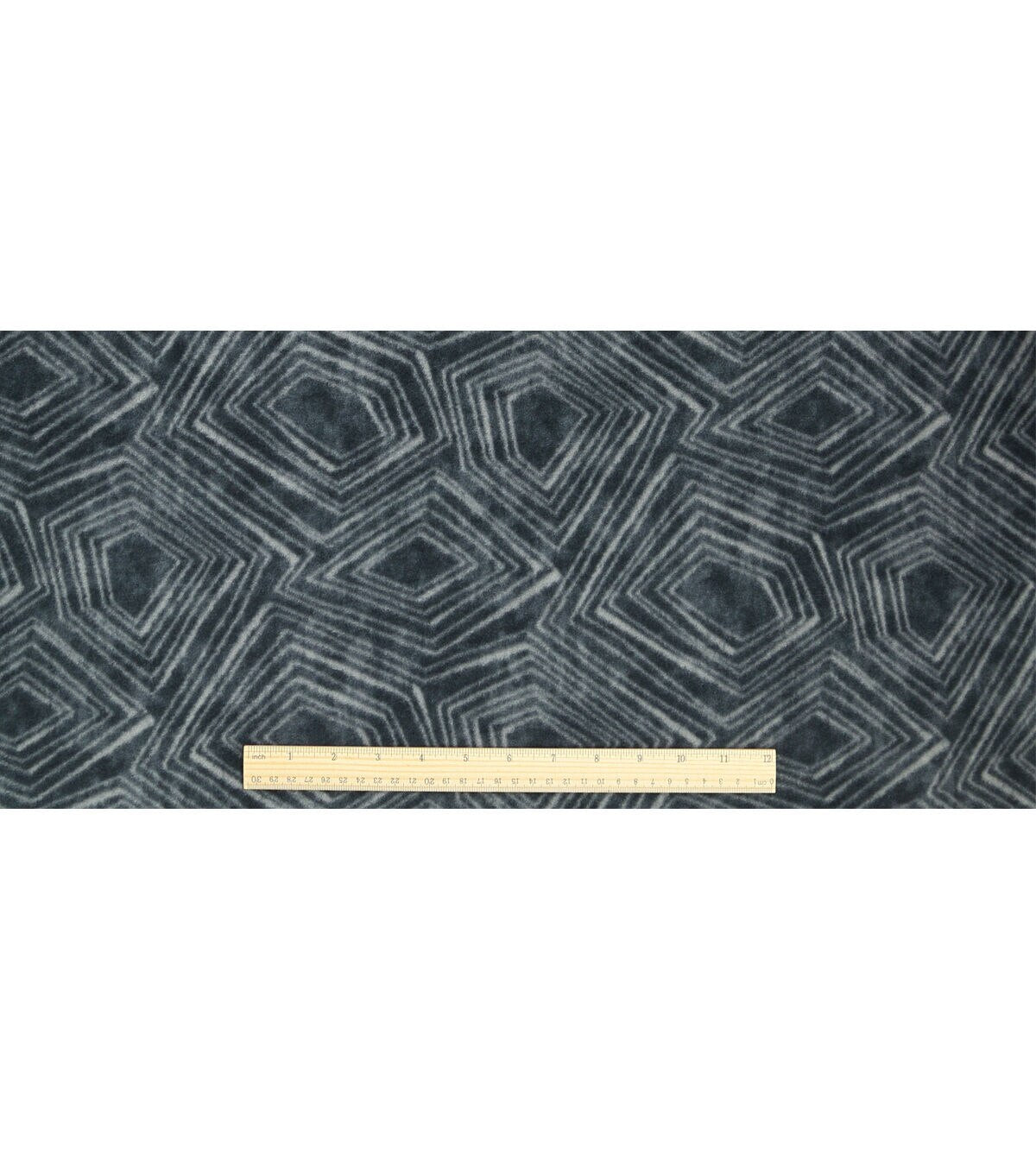 Black Geometric Textured Anti Pill Plush Fleece Fabric