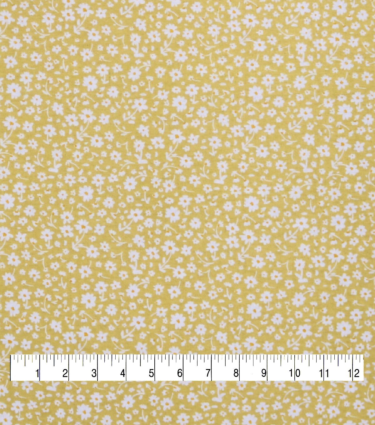 Tiny Daisy Yellow 108 Wide Flannel Fabric