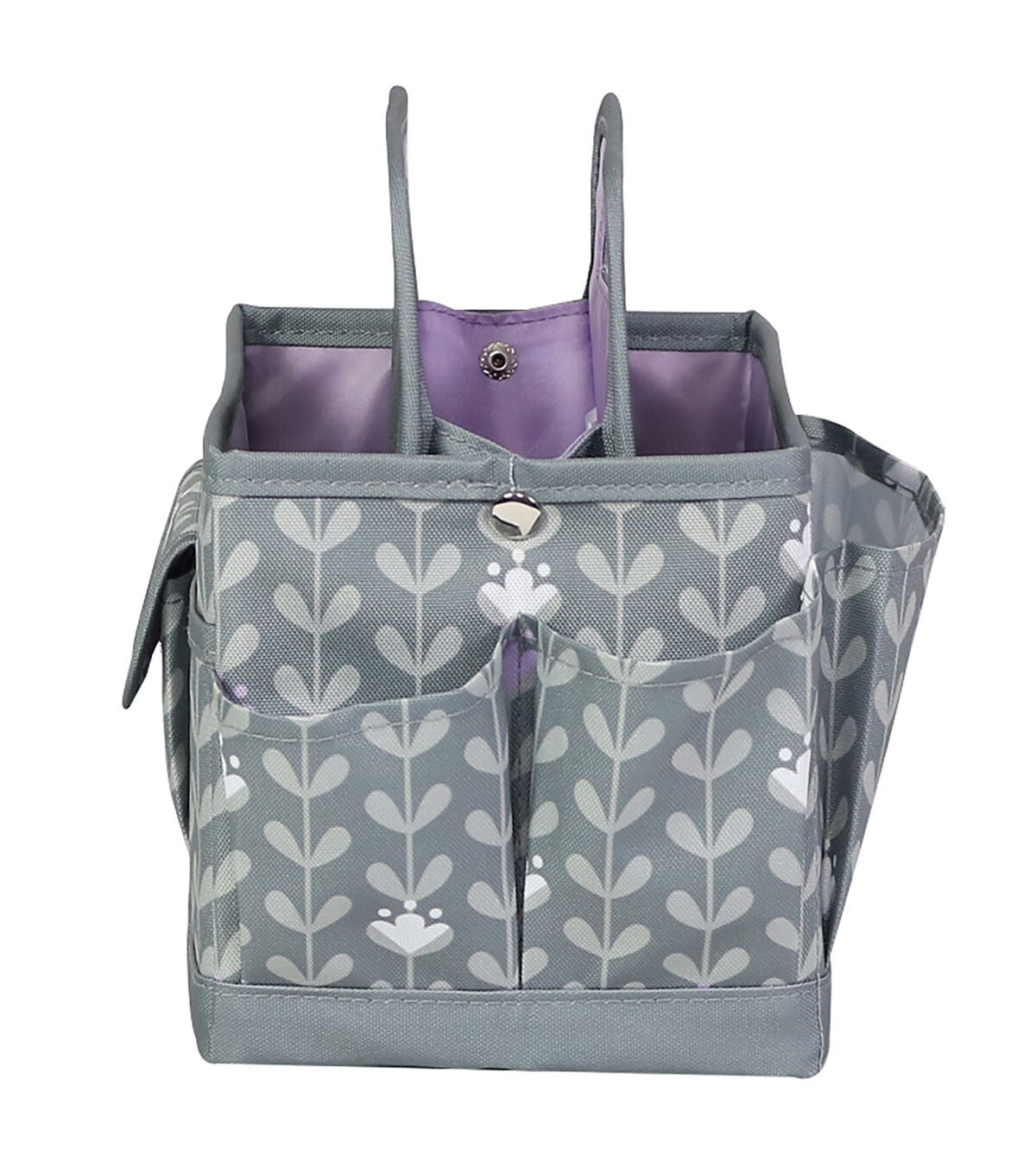 Everything Mary 8 Gray & White Floral Collapsible Craft Caddy