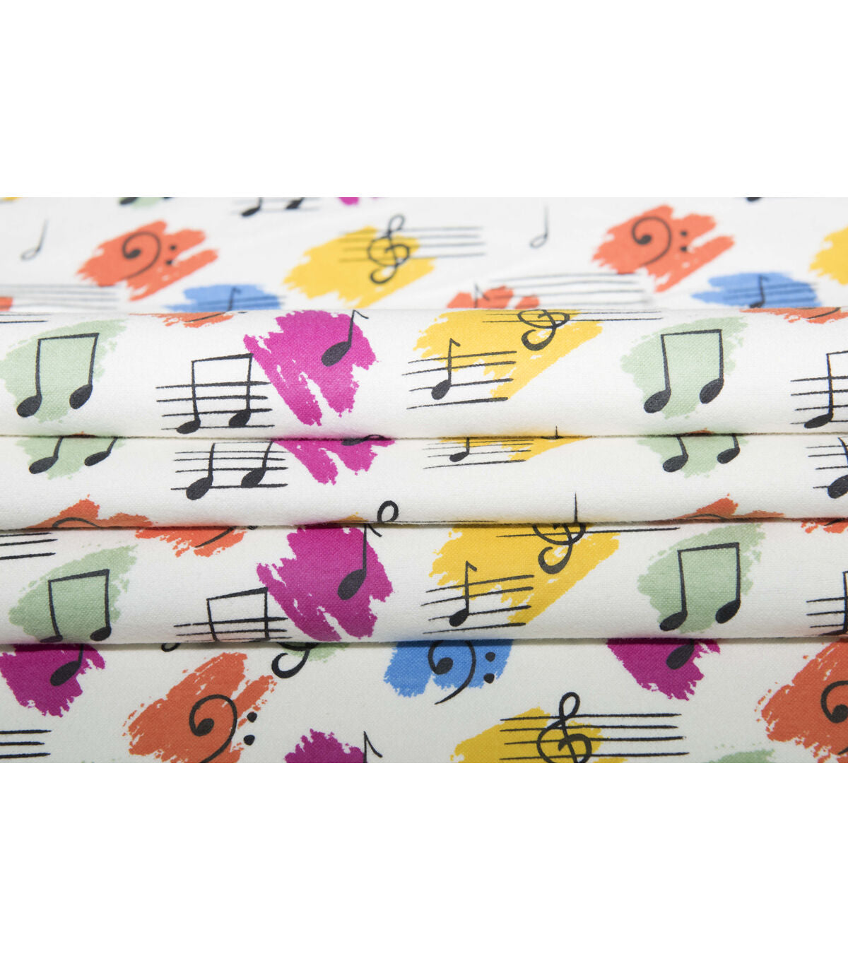 Super Snuggle Multi Color Music Notes Flannel Fabric