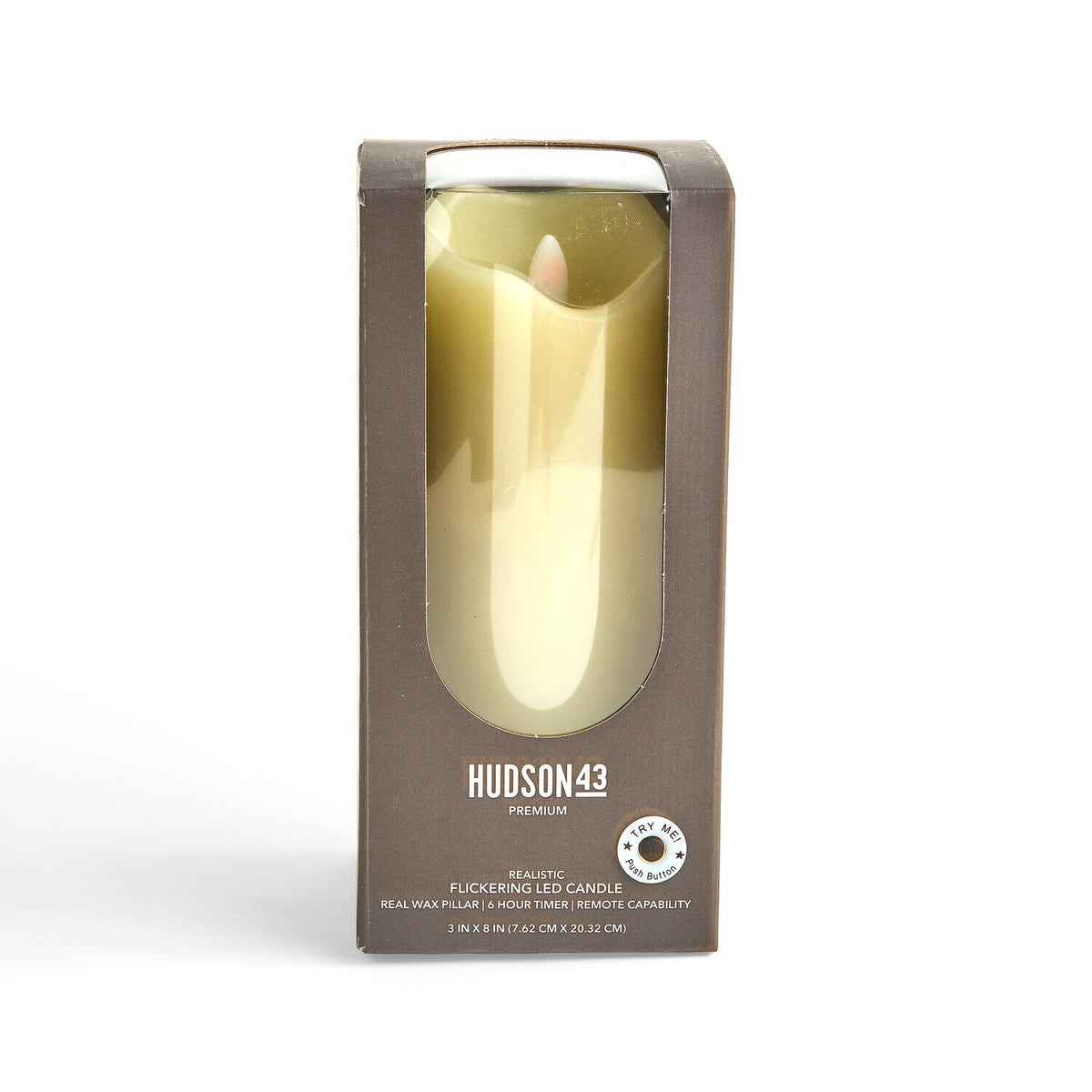3 x 8 LED Ivory Wave Edge Pillar Candle by Hudson 43