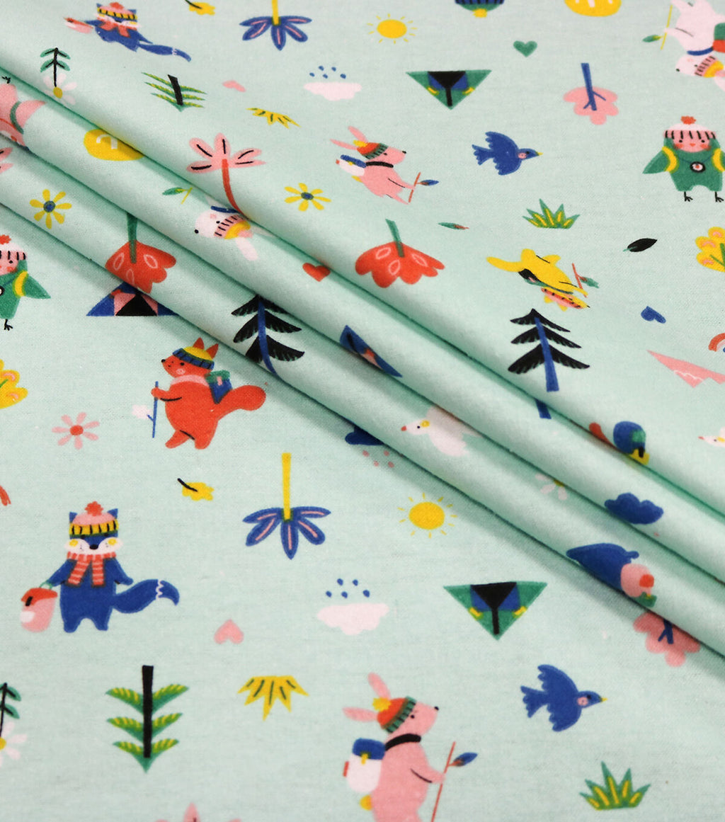 Camping Animals Super Snuggle Flannel Fabric