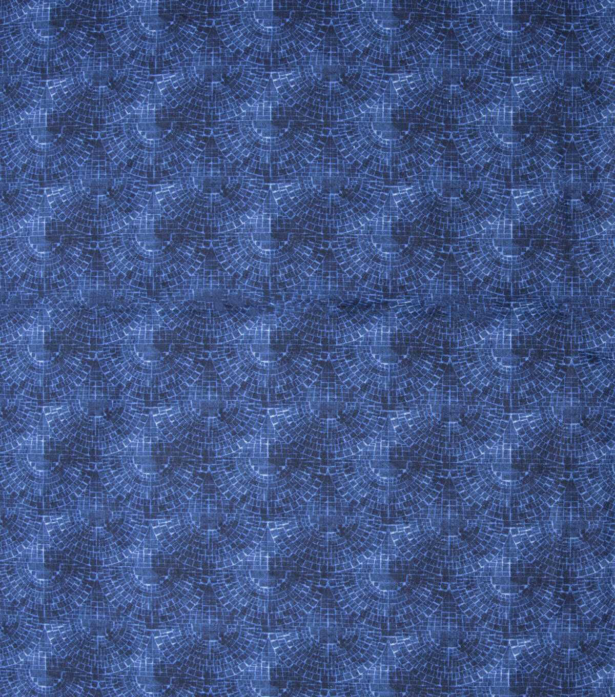 Blue Scalloped Tiles Quilt Cotton Fabric by Keepsake Calico