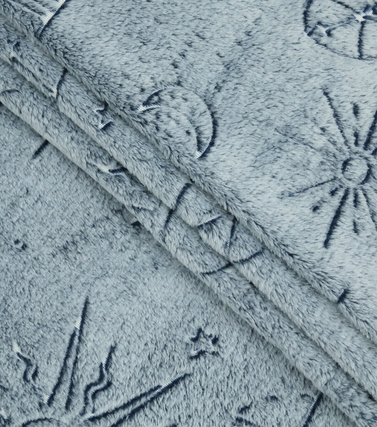 Sew Lush Celestial Black Embossed Fleece Fabric