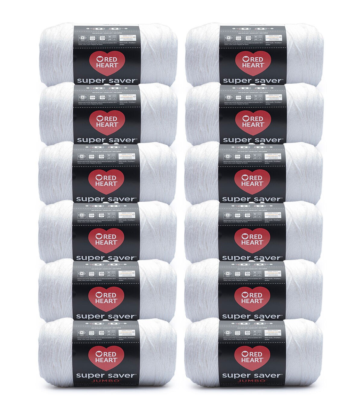 Red Heart Super Saver Jumbo 744yds Acrylic Worsted Yarn 12 Bundle