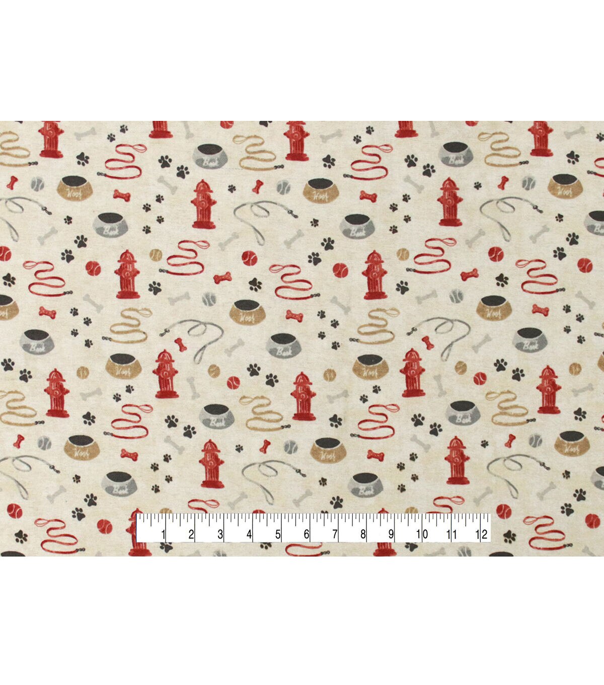 Dog Icons Tan Super Snuggle Flannel Fabric