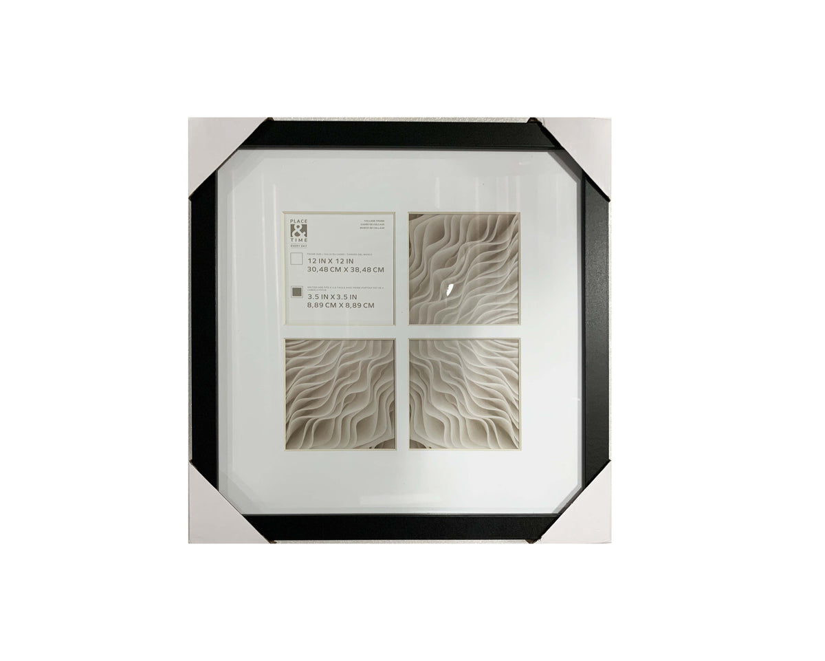 4 x 4 Black 4 Photo Collage Frame by Place & Time