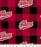 Indiana Hoosiers Fleece Fabric Buffalo Check