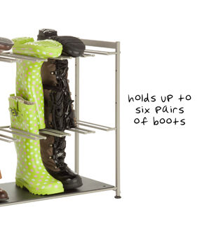 Honey Can Do 27.5 Silver Hanging Boot Storage & Drying Rack