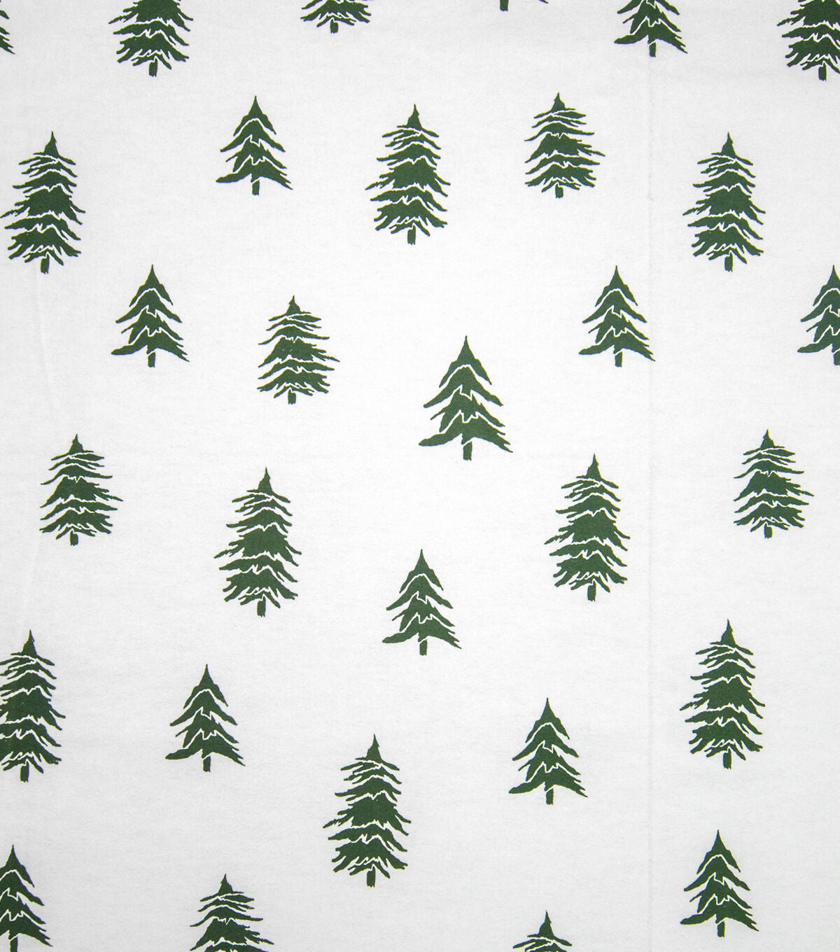Green Trees on White Super Snuggle Christmas Flannel Fabric