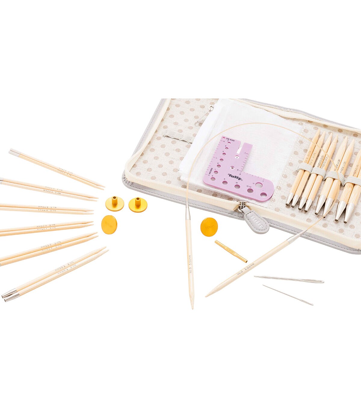 Carry C Interchangeable Bamboo Knitting Needle Set