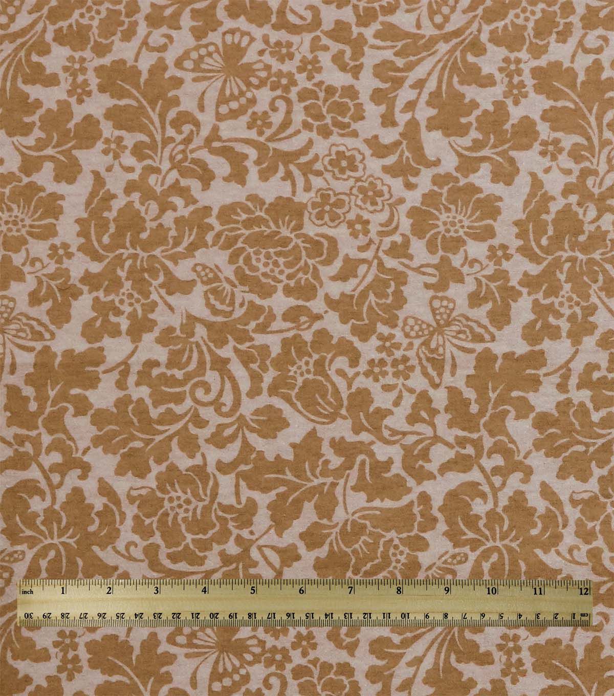 108 Tan Tonal Floral Wide Flannel Fabric