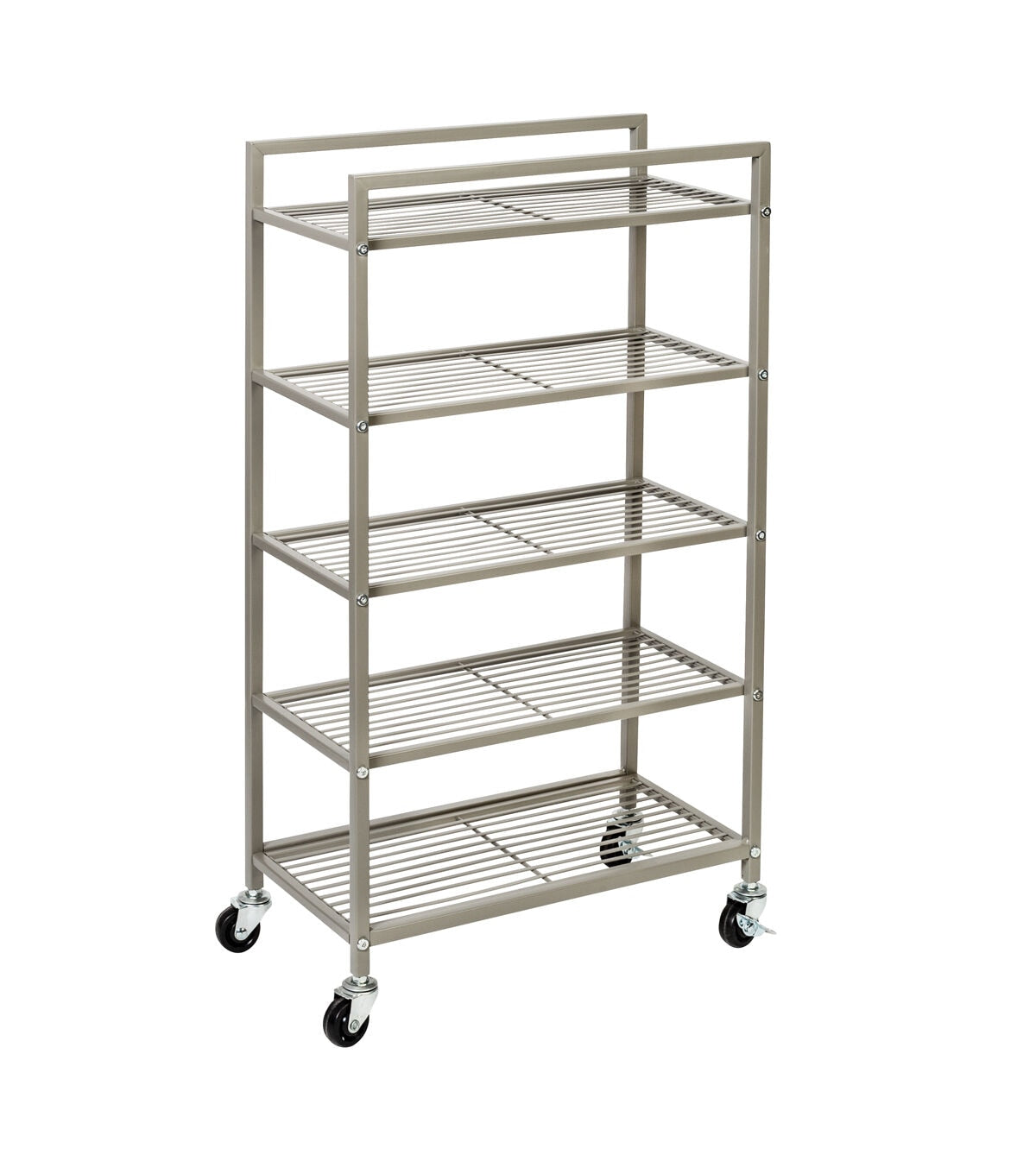 Honey Can Do 16 x 28 Satin Nickel 5 Tier Rolling Bath Storage Cart