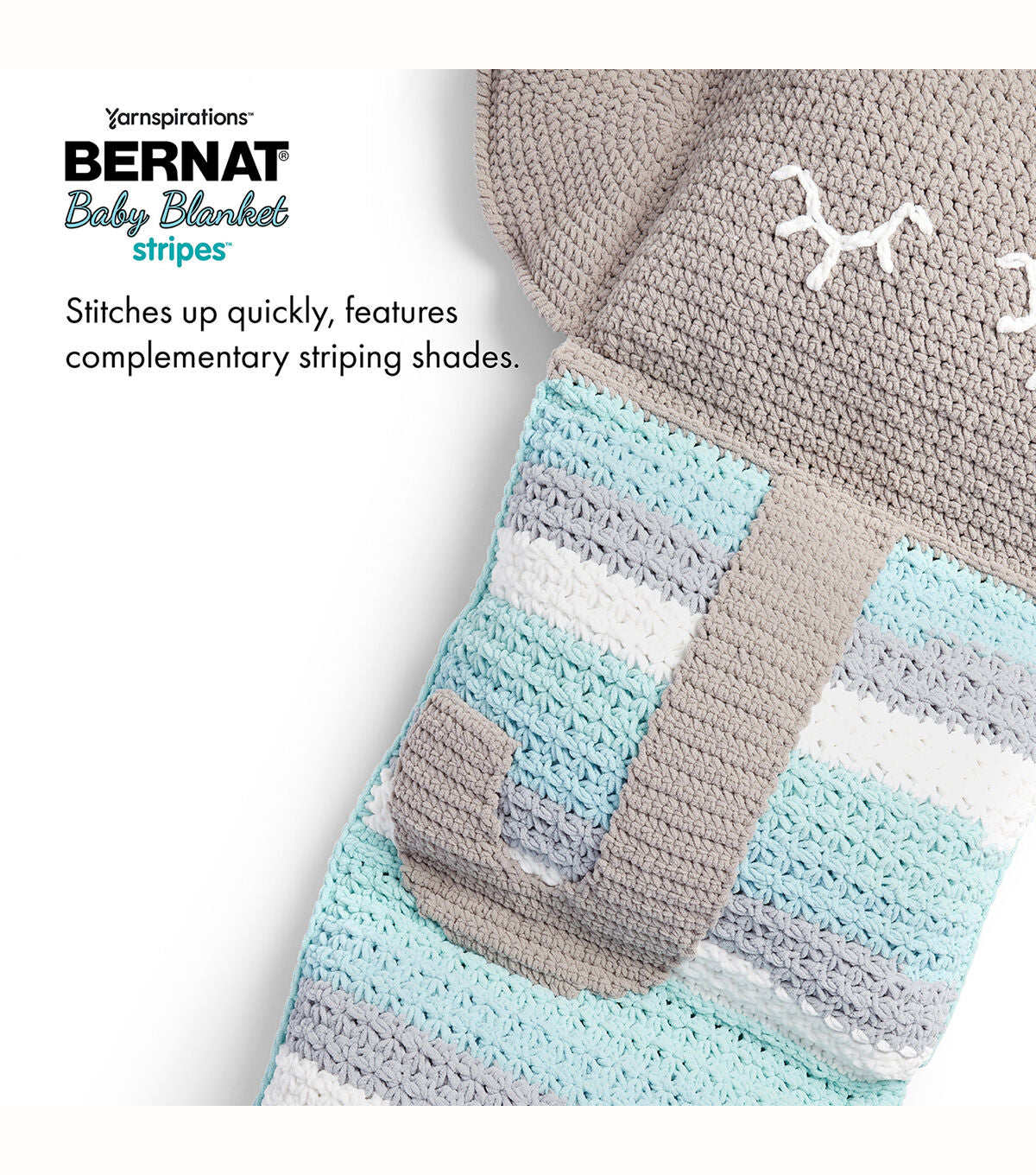 Bernat Baby Blanket Stripes 220yds Super Bulky Polyester Yarn