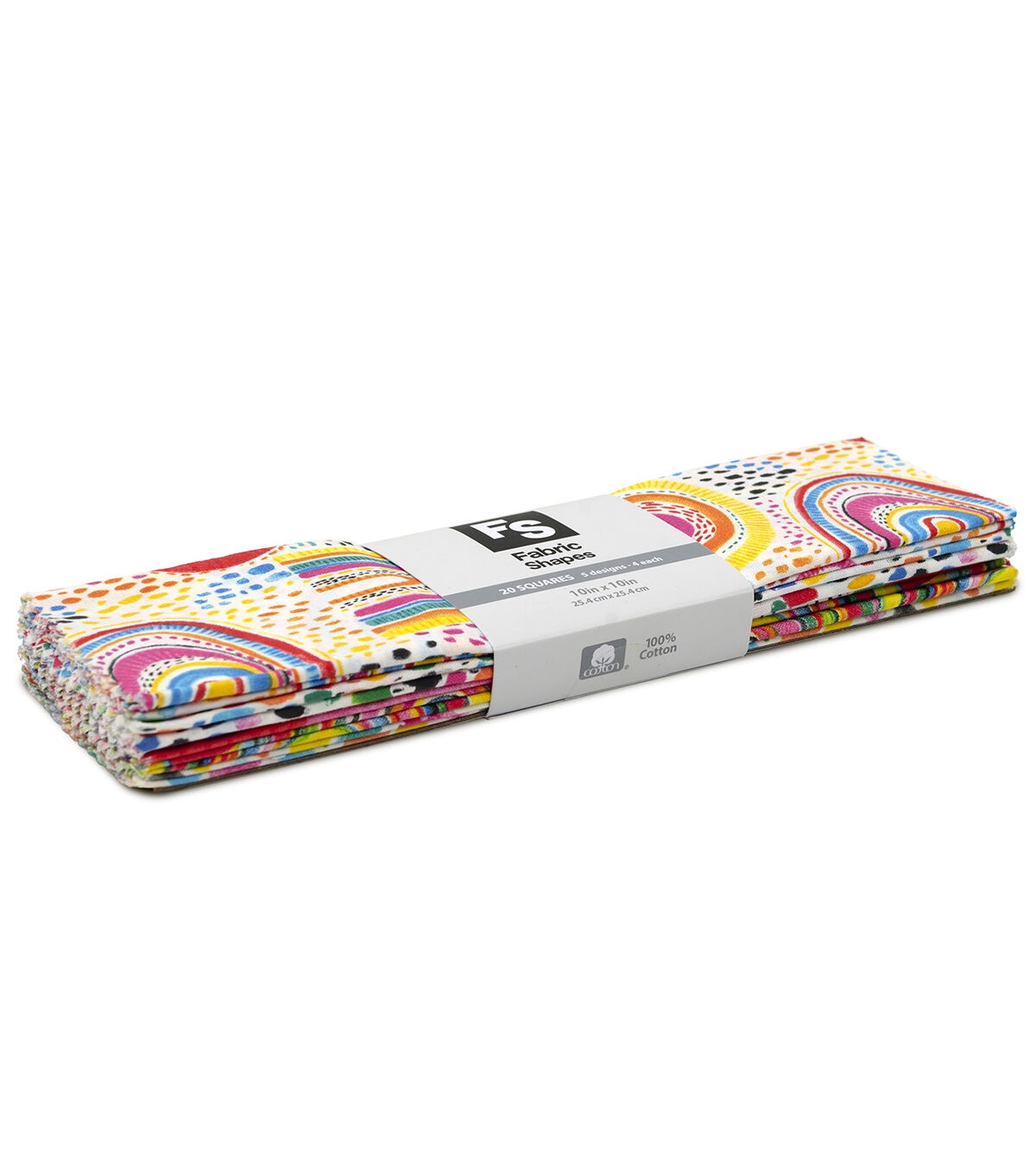 10 Multicolor Cotton Fabric Shapes 20ct by Keepsake Calico