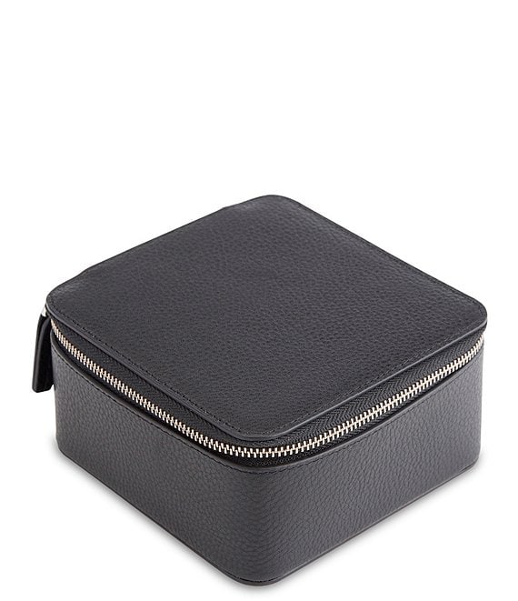 Leather Zippered Travel Jewelry Organizer Case