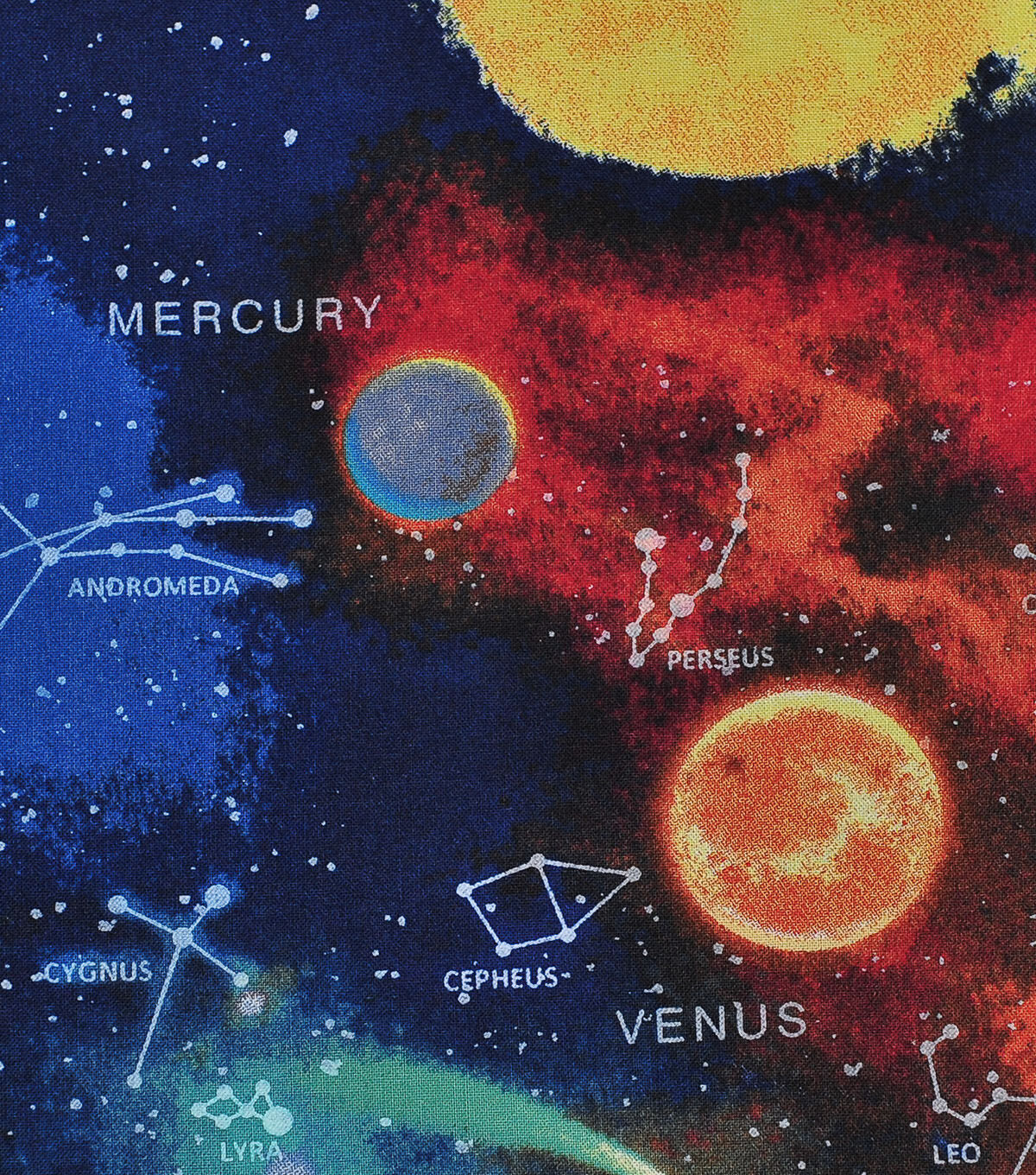 Novelty Cotton Fabric Space