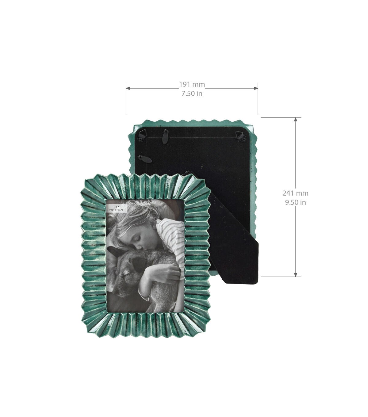 5 x 7 Green Resin Tabletop Picture & Wall Frame
