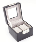 Leather Two Slot Watch Box