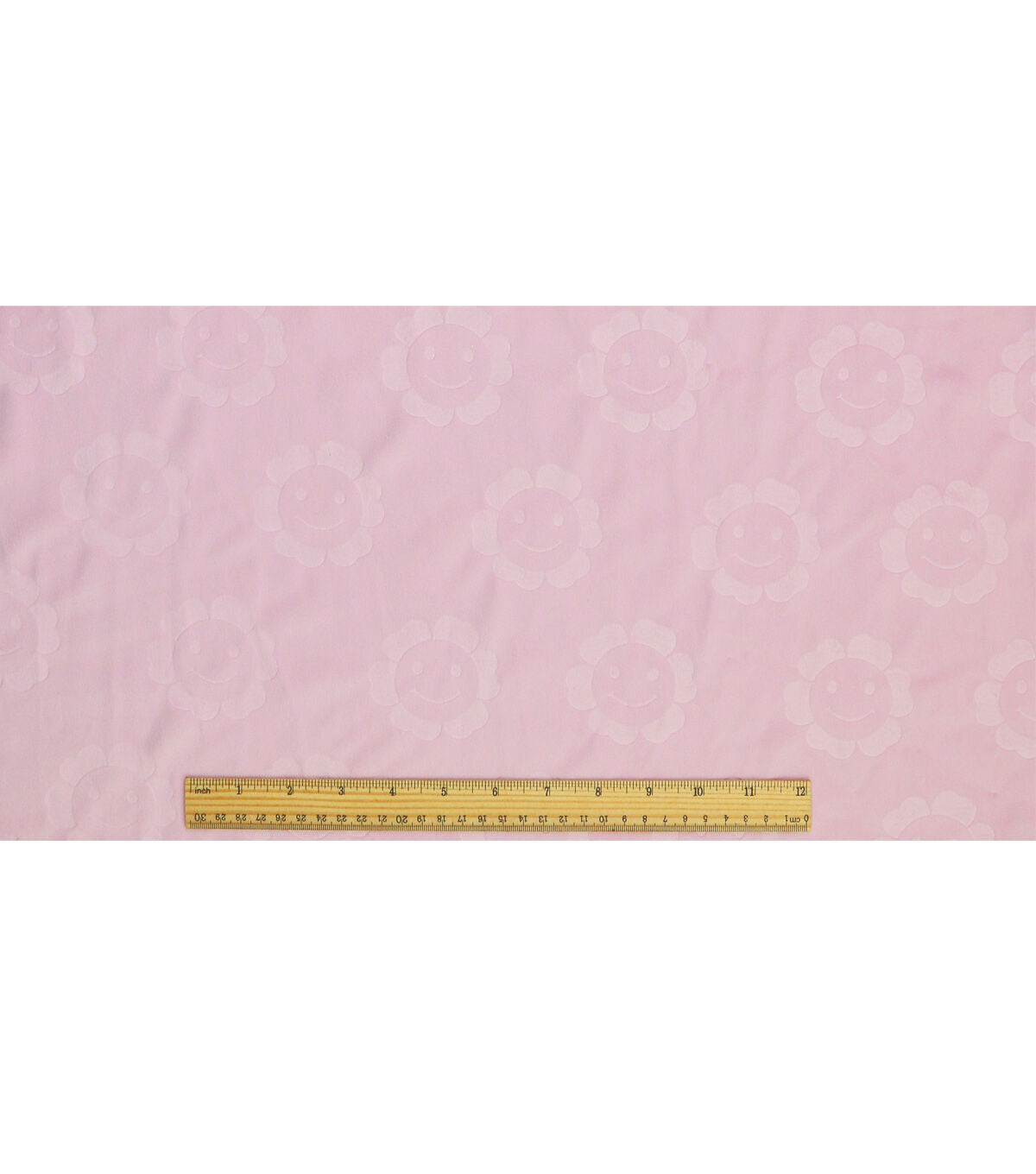 Spring Embossed Happy Blooms on Pink Soft & Minky Fleece Fabric