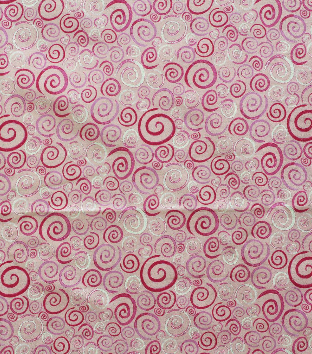 Pink Swirls Quilt Glitter Cotton Fabric by Keepsake Calico