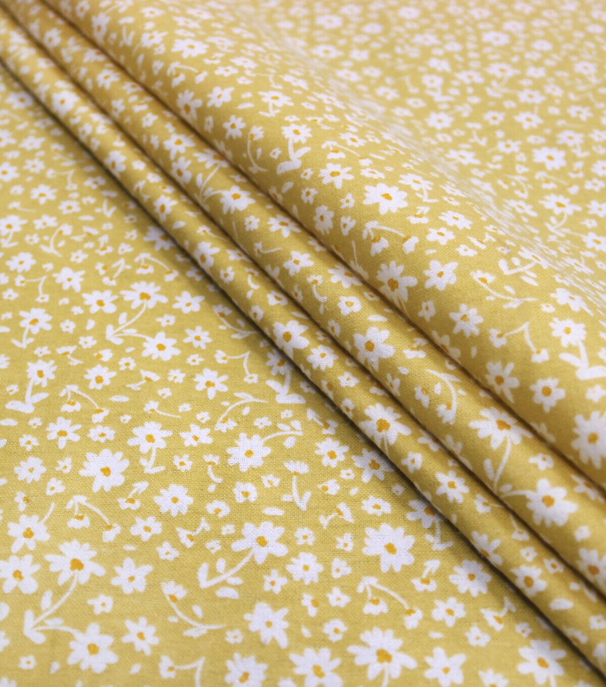 Tiny Daisy Yellow 108 Wide Flannel Fabric