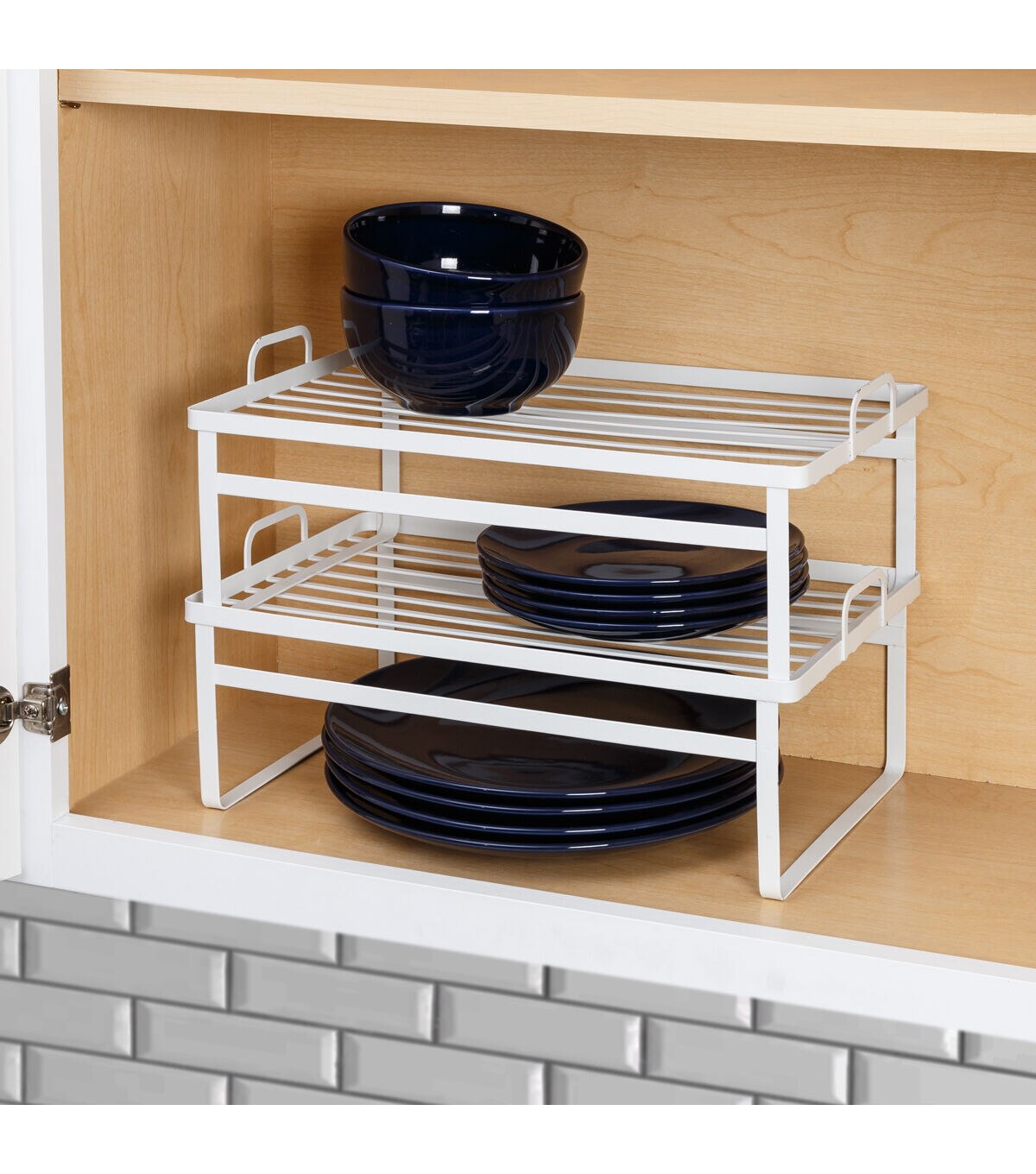 Honey Can Do 15 x 10 White Stackable Cabinet Shelves 2pk