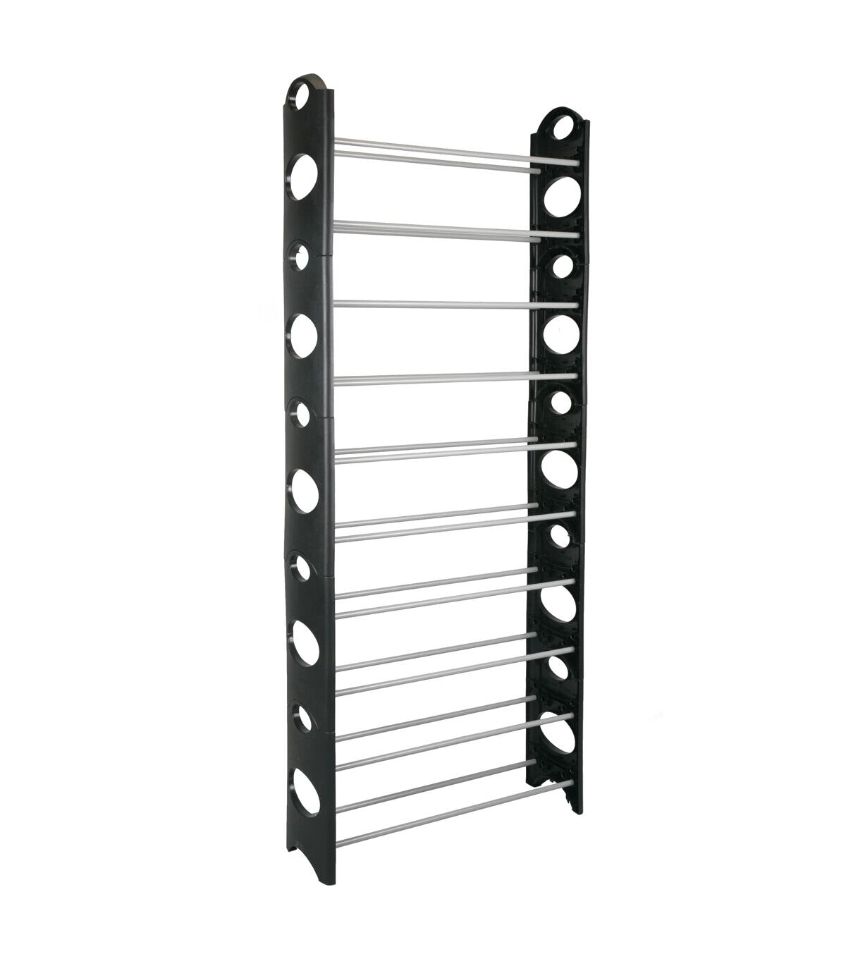 Simplify 61 Black 30 Pair Stackable Shoe Rack