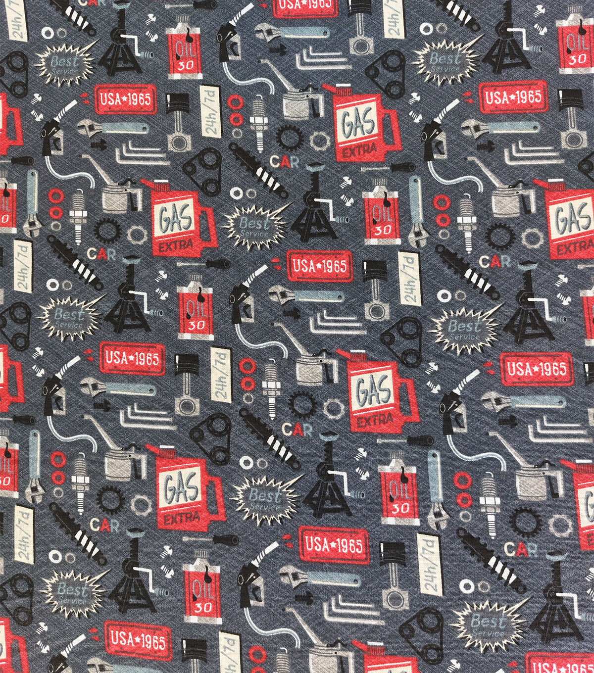 Mechanics Tools Novelty Cotton Fabric
