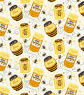 Yellow Honey Pots Novelty Cotton Fabric