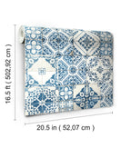 RoomMates Wallpaper Mediterranean Tile
