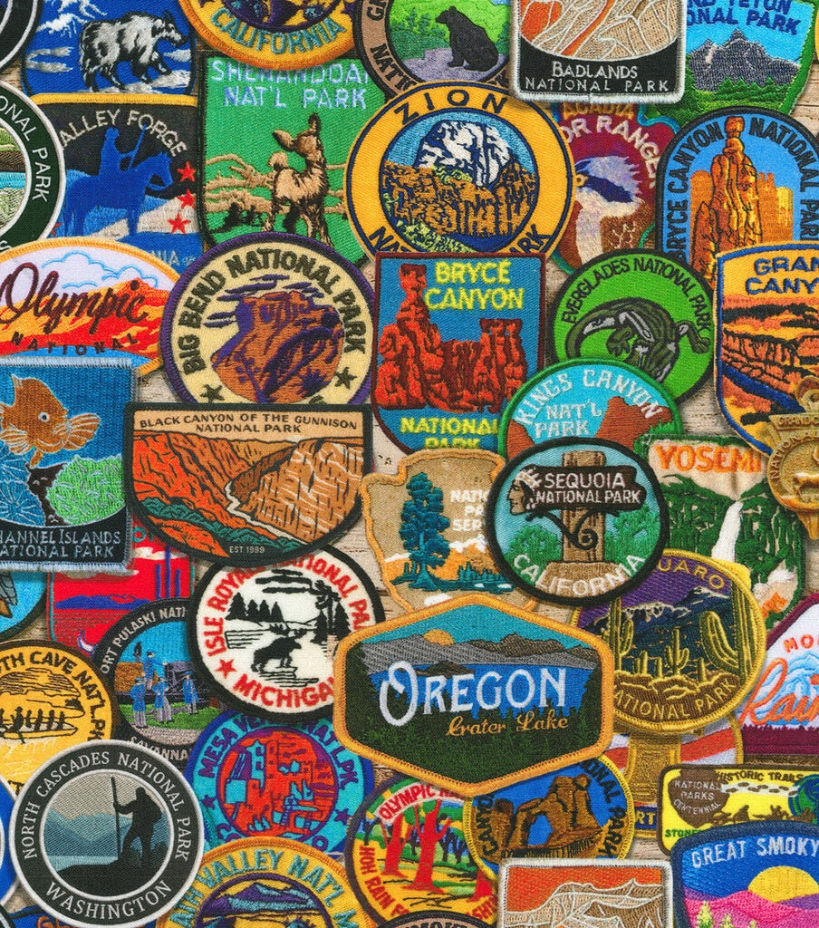 Robert Kaufman Multicolor National Parks Novelty Cotton Fabric