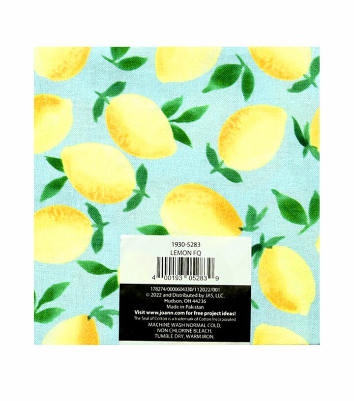 Lemon 1-Piece Cotton Fabric Quarter