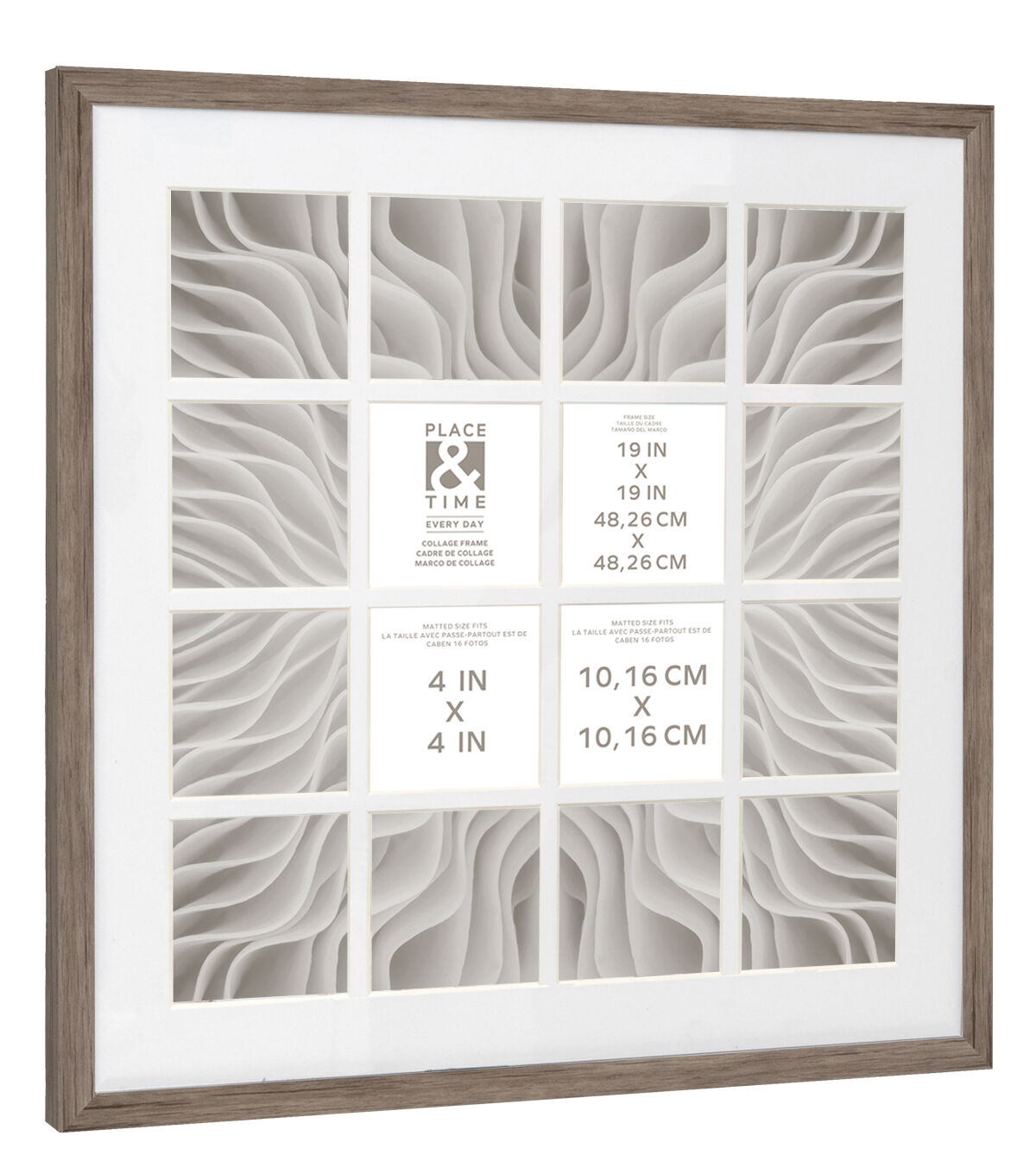19 x 19 Natural 16 Photo Collage Frame by Place & Time