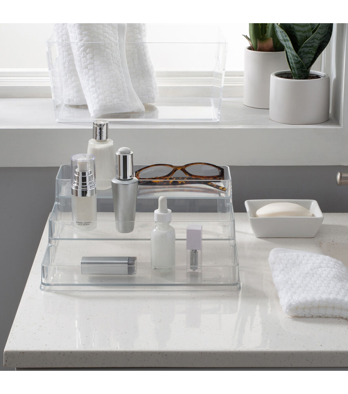 Simplify 9 x 4 Clear 3 Tier Cabinet Organizer