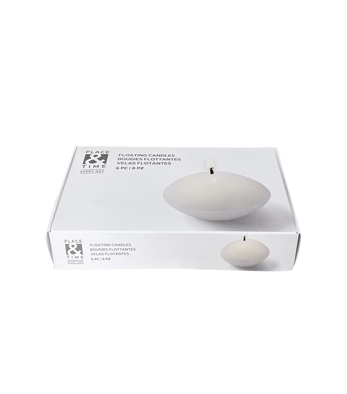 2 White Unscented Floating Tealights 6pk by Place & Time