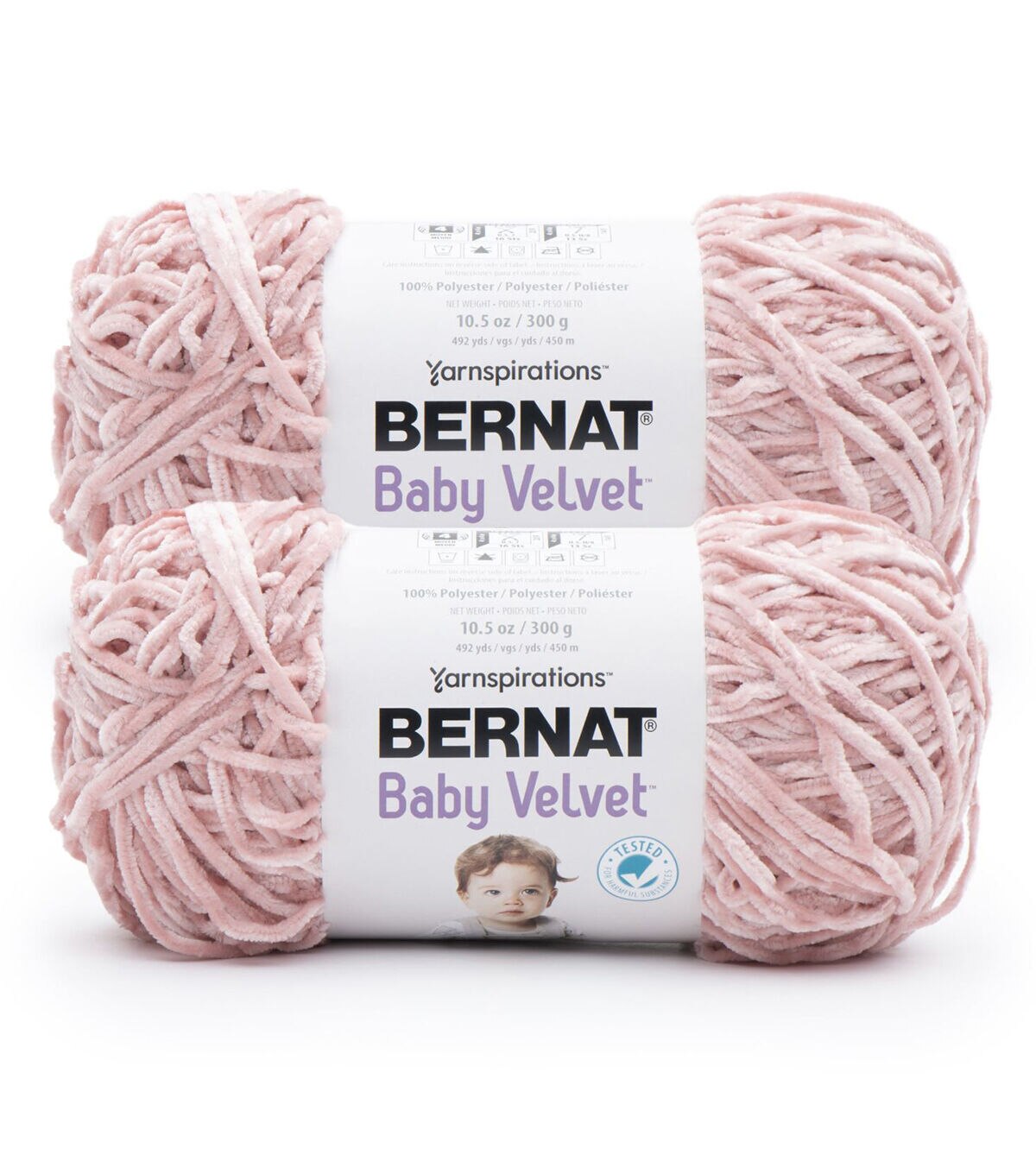 Bernat Velvet Baby 492yds Worsted Polyester Yarn 2 Bundle