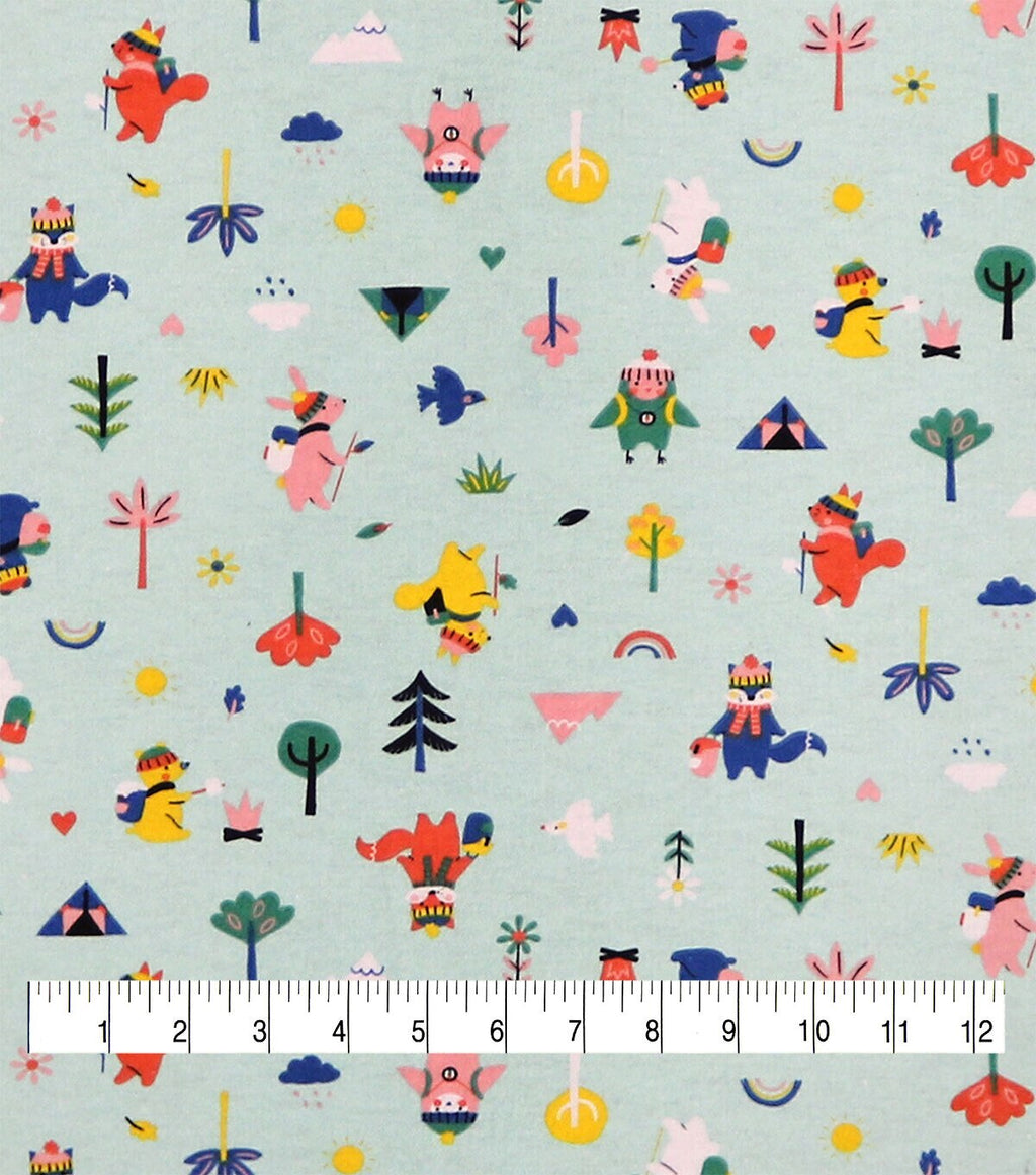 Camping Animals Super Snuggle Flannel Fabric